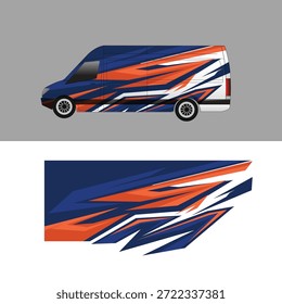  cargo van car sticker design vector. cargo van delivery sticker 