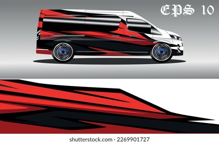 cargo van car wrap design vector