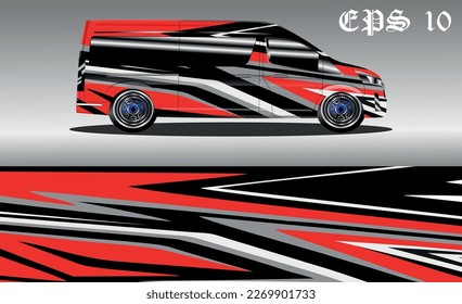 cargo van car wrap design vector