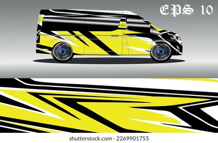 cargo van car wrap design vector