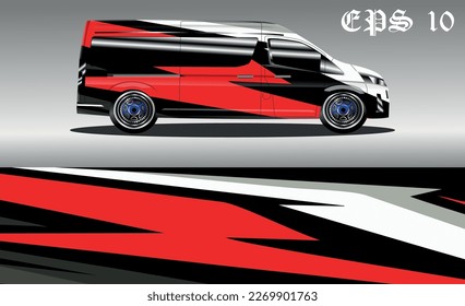 cargo van car wrap design vector