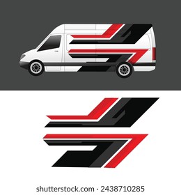 cargo van car wrap sticker design vector