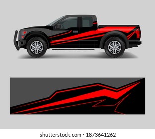 cargo van and car wrap vector, Truck decal designs, Graphic abstract stripe designs for off-road race, adventure and livery car