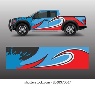 cargo van and car wrap vector, Truck decal designs, Graphic abstract stripe designs for offroad race, adventure and livery car