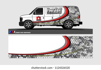 cargo Van decal design. Abstract background vector for vehicle vinyl wrap.