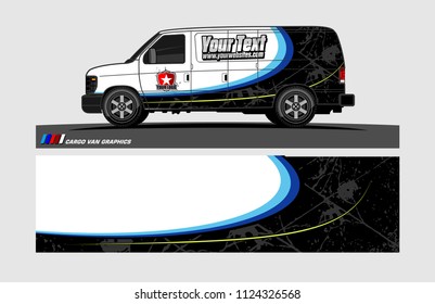 cargo Van decal design. Abstract background vector for vehicle vinyl wrap.