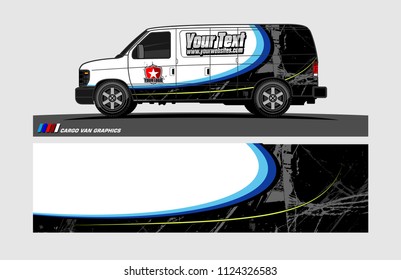 cargo Van decal design. Abstract background vector for vehicle vinyl wrap.