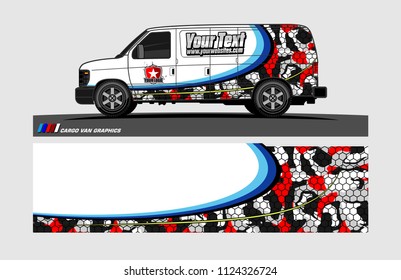 cargo Van decal design. Abstract background vector for vehicle vinyl wrap.