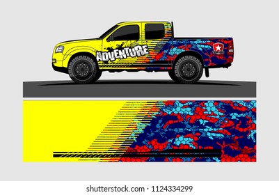 cargo Van decal design. Abstract background vector for vehicle vinyl wrap.