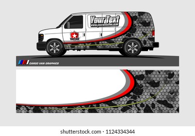 cargo Van decal design. Abstract background vector for vehicle vinyl wrap.