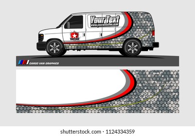 cargo Van decal design. Abstract background vector for vehicle vinyl wrap.