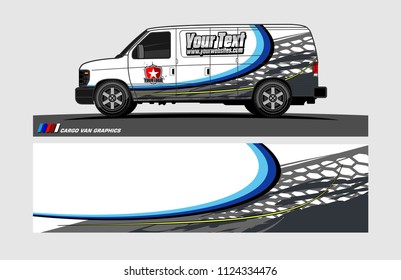 cargo Van decal design. Abstract background vector for vehicle vinyl wrap.