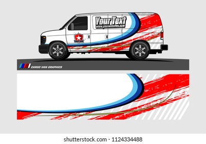 cargo Van decal design. Abstract background vector for vehicle vinyl wrap.