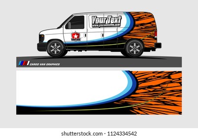 cargo Van decal design. Abstract background vector for vehicle vinyl wrap.
