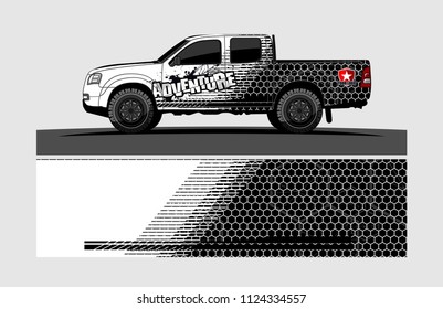 cargo Van decal design. Abstract background vector for vehicle vinyl wrap.