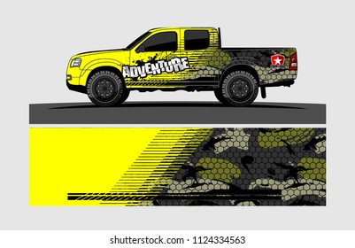 cargo Van decal design. Abstract background vector for vehicle vinyl wrap.