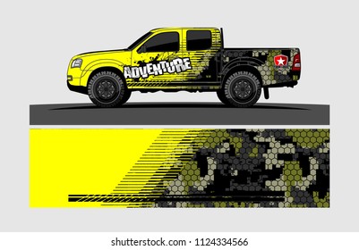 cargo Van decal design. Abstract background vector for vehicle vinyl wrap.