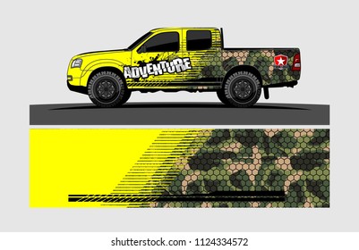 cargo Van decal design. Abstract background vector for vehicle vinyl wrap.
