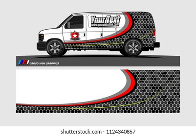cargo Van decal design. Abstract background vector for vehicle vinyl wrap.