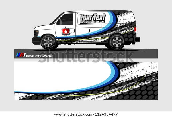 cargo Van decal design. Abstract background vector\
for vehicle vinyl wrap.