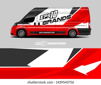 Cargo van decal design concept.  Abstract racing background for wrapping vehicle, race cars, pickup trucks and racing livery.
