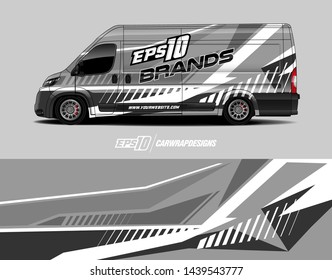 Cargo van decal design concept.  Abstract racing background for wrapping vehicle, race cars, pickup trucks and racing livery.