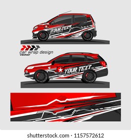Cargo van decal designs, truck and car wrap vector. Graphic abstract stripe designs for advertisement, race, adventure and livery car