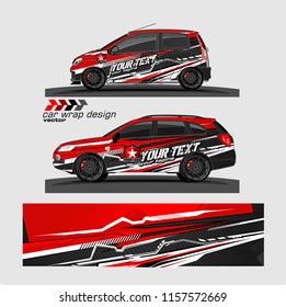 Cargo van decal designs, truck and car wrap vector. Graphic abstract stripe designs for advertisement, race, adventure and livery car