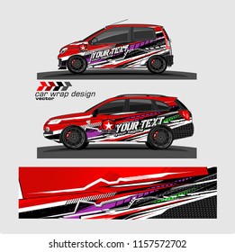 Cargo van decal designs, truck and car wrap vector. Graphic abstract stripe designs for advertisement, race, adventure and livery car