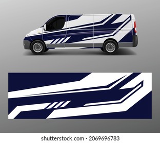 Cargo van decal con formas de onda verde , vector de envoltura de camiones y coches, diseños de rayas abstractas gráficas para el vehículo de marca de envoltura