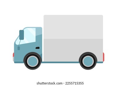 Cargo van for delivery semi flat color vector object. Shipping courier vehicle. Editable item. Full sized element on white. Simple cartoon style illustration for web graphic design and animation