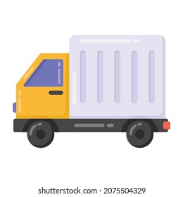 Van de carga, camioneta de entrega de mercancías de golpe editable plano 