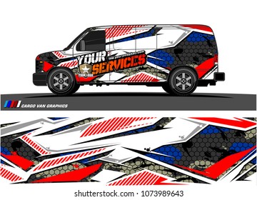 Cargo van graphic vector. abstract racing shape with modern camouflage design for vehicle vinyl wrap 
