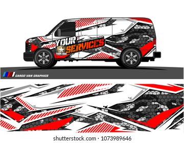 Cargo van graphic vector. abstract racing shape with modern camouflage design for vehicle vinyl wrap 
