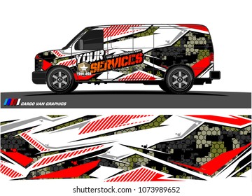 Cargo van graphic vector. abstract racing shape with modern camouflage design for vehicle vinyl wrap 
