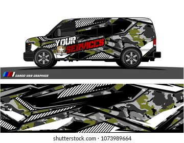 Cargo van graphic vector. abstract racing shape with modern camouflage design for vehicle vinyl wrap 
