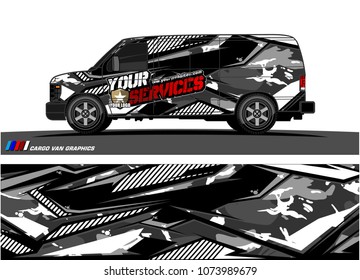 Cargo van graphic vector. abstract racing shape with modern camouflage design for vehicle vinyl wrap 
