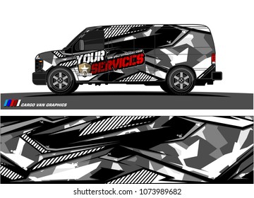 Cargo van graphic vector. abstract racing shape with modern camouflage design for vehicle vinyl wrap 
