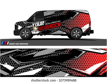 Cargo van graphic vector. abstract racing shape with modern camouflage design for vehicle vinyl wrap 
