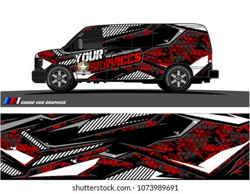 Cargo van graphic vector. abstract racing shape with modern camouflage design for vehicle vinyl wrap 
