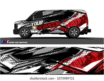 Cargo van graphic vector. abstract racing shape with modern camouflage design for vehicle vinyl wrap 
