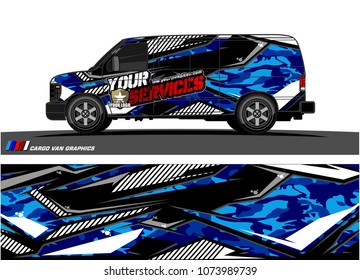 Cargo van graphic vector. abstract racing shape with modern camouflage design for vehicle vinyl wrap 
