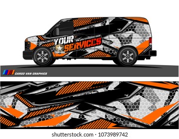 Cargo van graphic vector. abstract racing shape with modern camouflage design for vehicle vinyl wrap 
