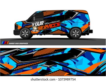 Cargo van graphic vector. abstract racing shape with modern camouflage design for vehicle vinyl wrap 

