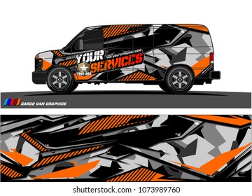 Cargo van graphic vector. abstract racing shape with modern camouflage design for vehicle vinyl wrap 

