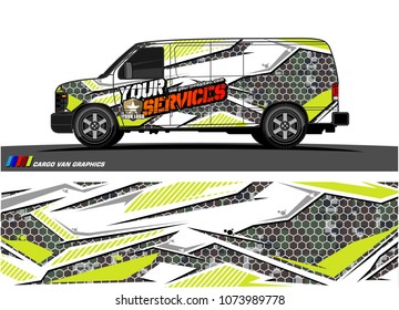 Cargo van graphic vector. abstract racing shape with modern camouflage design for vehicle vinyl wrap 
