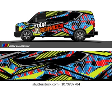 Cargo van graphic vector. abstract racing shape with modern camouflage design for vehicle vinyl wrap 

