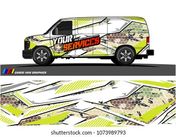 Cargo van graphic vector. abstract racing shape with modern camouflage design for vehicle vinyl wrap 

