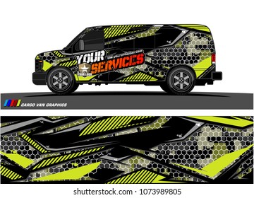 Cargo van graphic vector. abstract racing shape with modern camouflage design for vehicle vinyl wrap 
