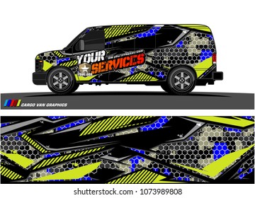 Cargo van graphic vector. abstract racing shape with modern camouflage design for vehicle vinyl wrap 
